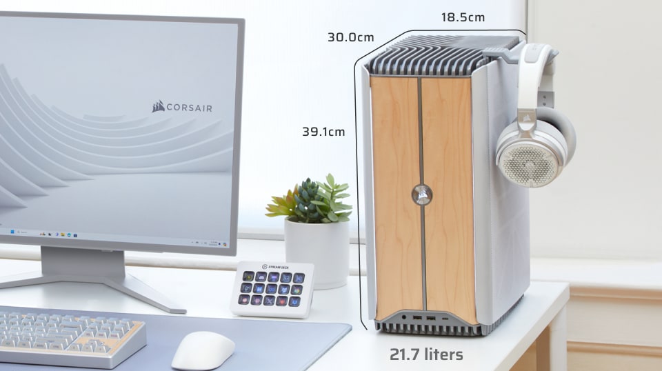 CORSAIR ONE i500 PC – Wood Bright: Liquid Cooled Intel Core i9